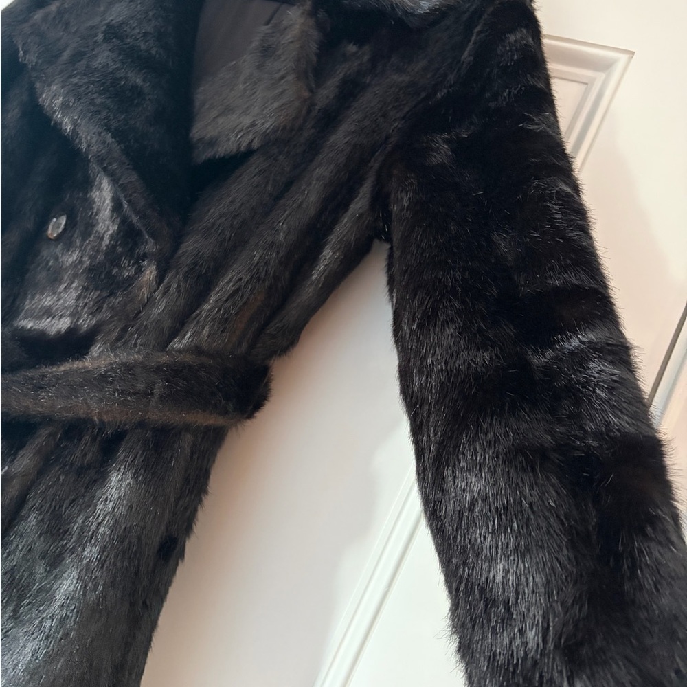 Frankie Shop Dark Brown Faux Fur Coat - Picture 6 of 9